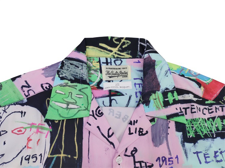 Camicia casual uomo basquiat heaven tokyo a maniche lunghe_voghion.com