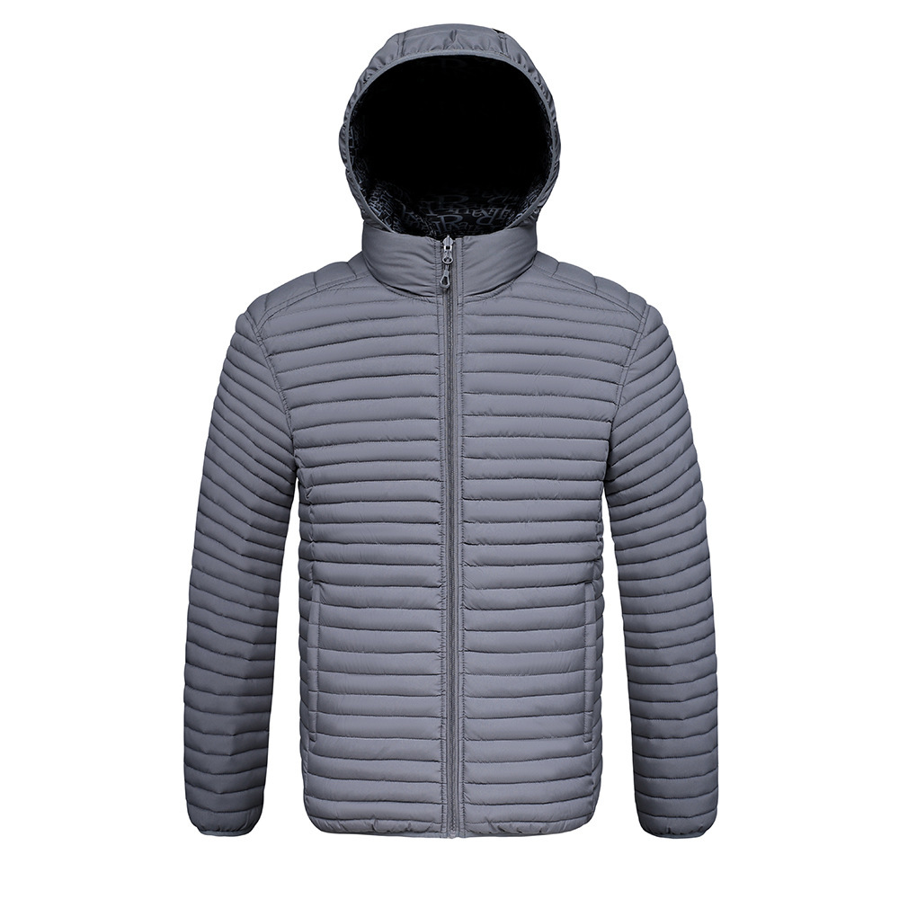 Rib Suit Padded Coat Men's Removable Hat Full Print Thickened Padded Jacket_voghion.com