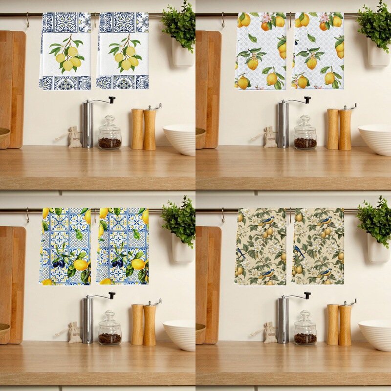 Cross-Border Digital Printing Household Kitchen Towels Dishcloths Table Cloths Summer Lemon Sunflower Decorative Tea Towels Cross-Border Digital Printing Household Kitchen Towels Dishcloths Table Cloths Summer Lemon Sunflower Decorative Tea Towels