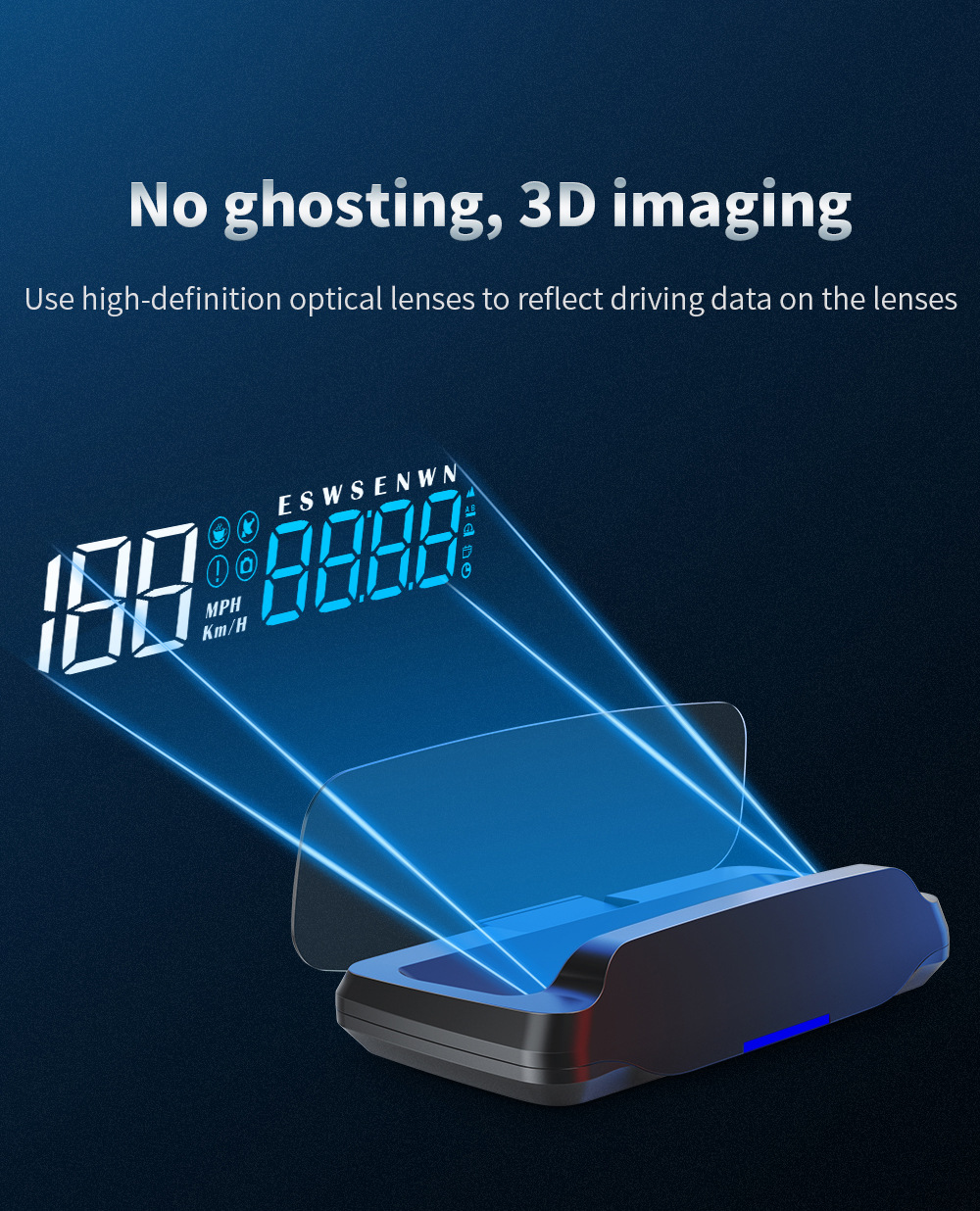 No ghosting HUD head-up display car GPS high-definition USB-powered universal car speedometer altitude date