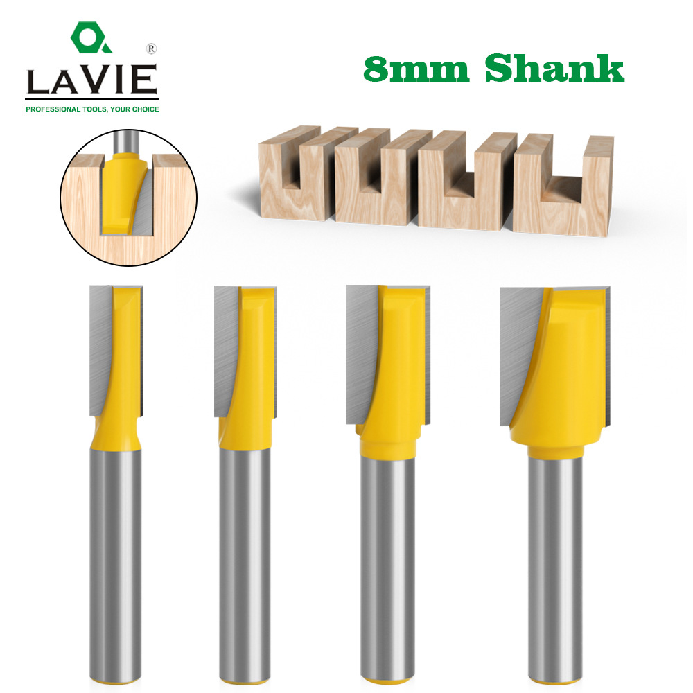 8柄清底刀开槽刀锁孔刀平底刀台面铣底刀修边机刀头木工铣刀