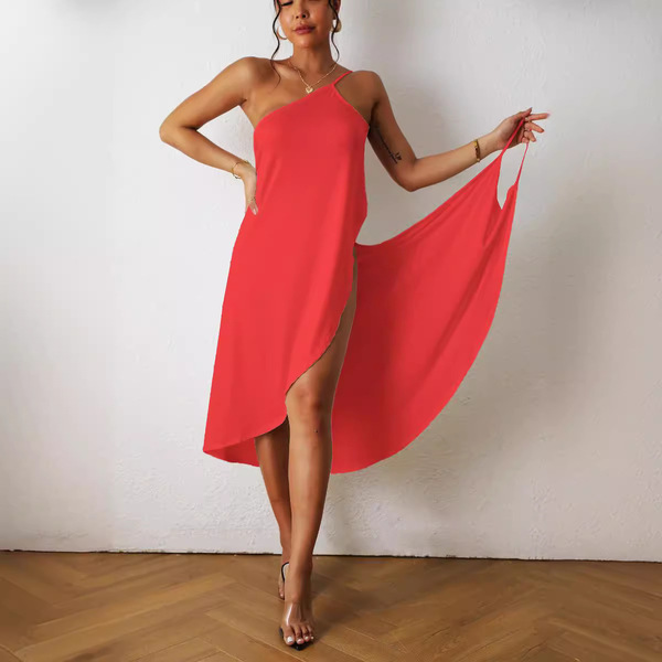 solid sexy beach dress