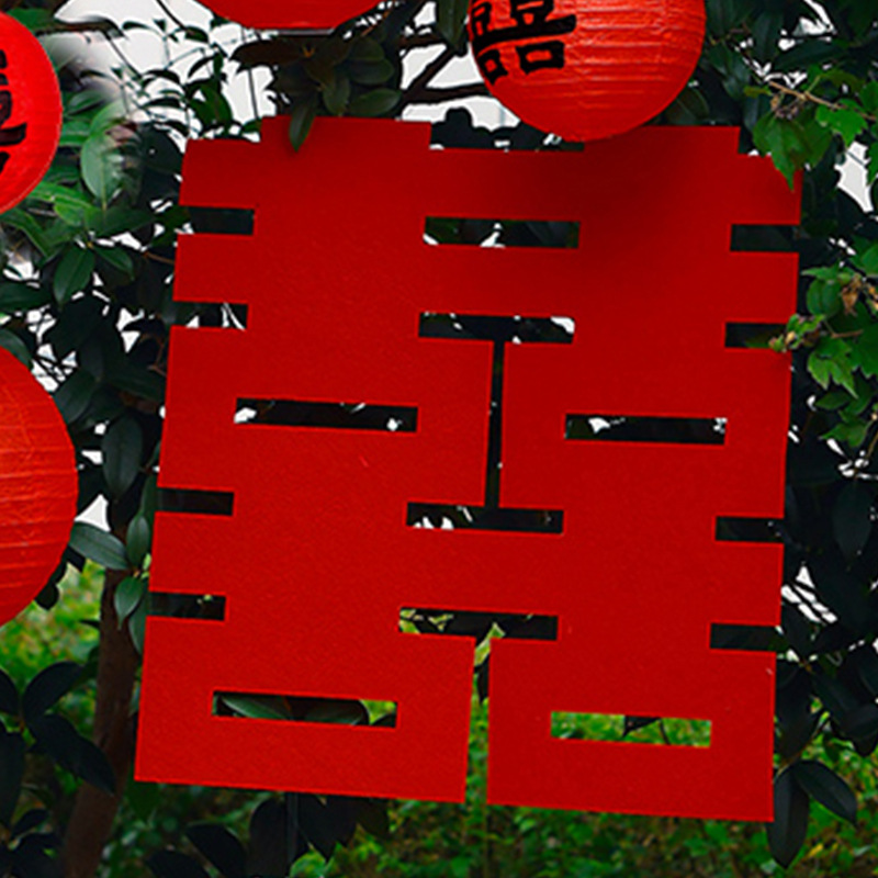 Linterna de papel de bodas, diseño de la casa de bodas, patio rural, puerta colgante, bola de panal roja, exterior