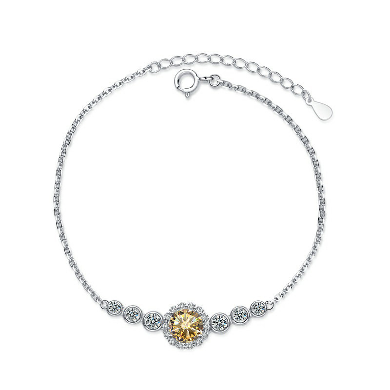 S925 joyería de plata estrella pequeña piedra mozanita pulsera mujer color D 1 quilates joyería en vivo fábrica de joyería al por mayor