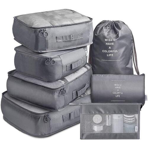 Cross-border Amazon travel storage bag seven-piece set travel classified toiletry bag luggage bag drawstring pocket set