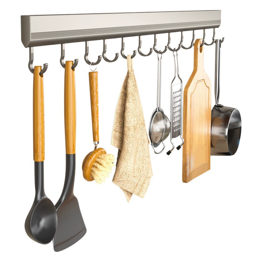 Производитель поставляет кухонный крючок без перфорации настенный крюк космическая алюминиевая крючок многофункциональный крючок для хранения