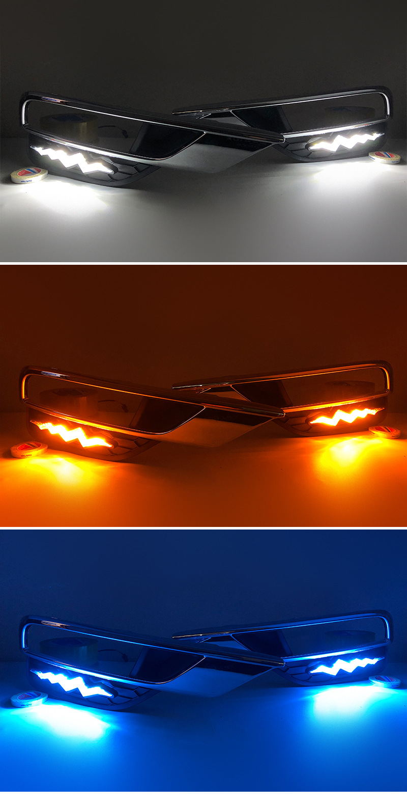 Suitable for Honda 15-16 Crv Daytime Running Lights, Cr-V Modified Special Led Daytime Running Lights with Flowing Turn Signals