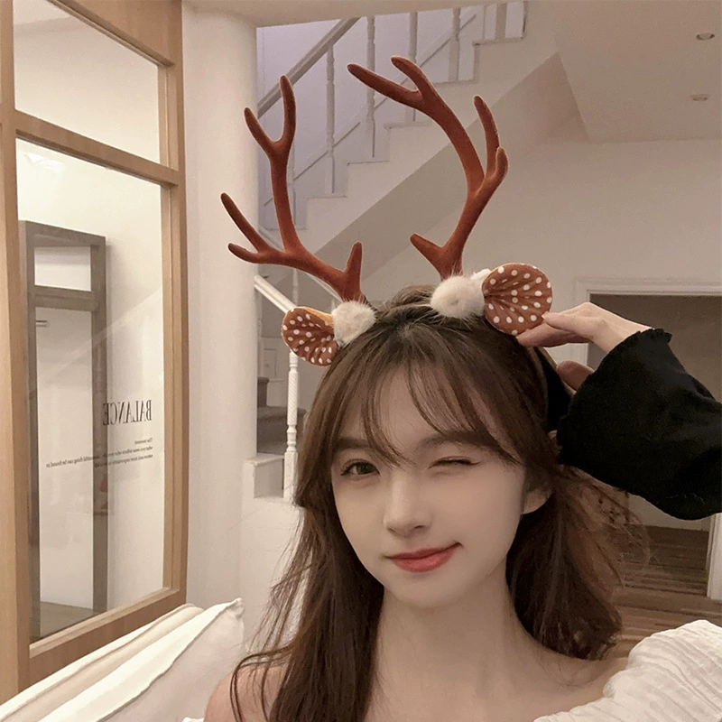 Рождественский головной убор коричневый большой рог оголовье креативный Лось оголовье аксессуары для взрослых фото шпилька аксессуары для волос аксессуары