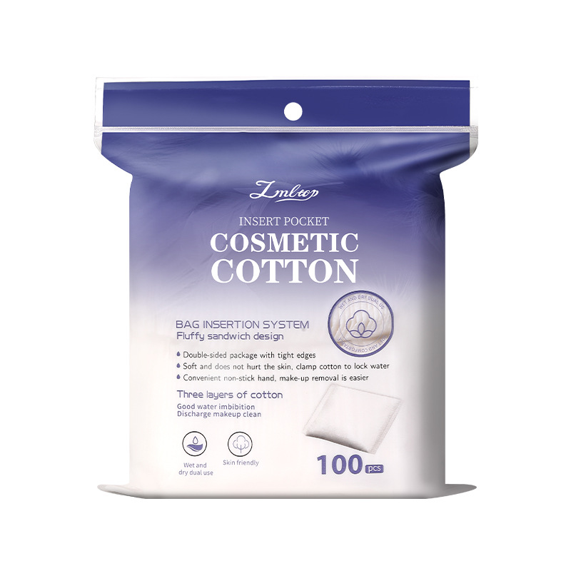 LMLTOP algodón de maquillaje de inserción manual 100 piezas de salón de belleza limpieza facial algodón de eliminación de maquillaje desechable suministro transfronterizo exclusivo