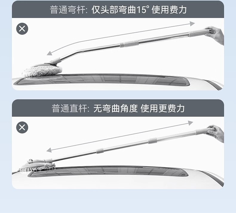Car Wash Mop with Extendable Bendable Handle, Car-Specific Mop, Anti-Scratch Car Wash Brush, Cleaning Tool, Car Wiping Gadget