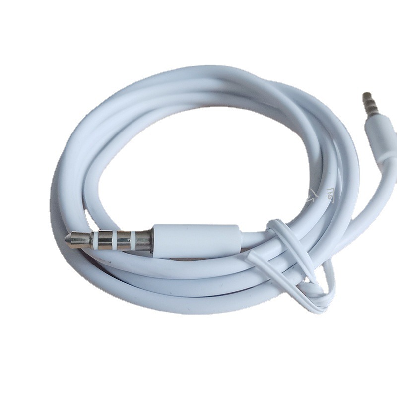 3.5转3.5耳线AUX音频线4节白色公对公车载音响手机对录线连接1米