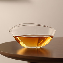 透明扁舟公道杯创意日式高硼硅日式茶具扁舟茶海分茶器玻璃杯子