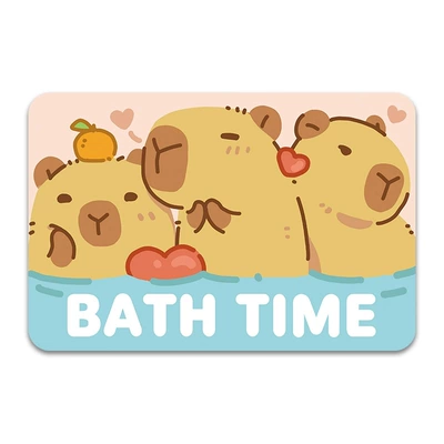 Avtomobil döşəmə paspasları — Cartoon Hard Diatom Mud Bathroom - k-kiss-capybara-square-white-background-396009cm