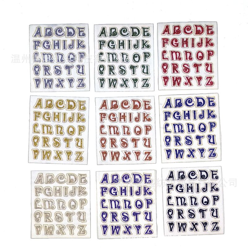 热销彩色英文字母刺绣布贴衣帽服装辅料补丁贴箱包装饰自粘贴纸|undefined