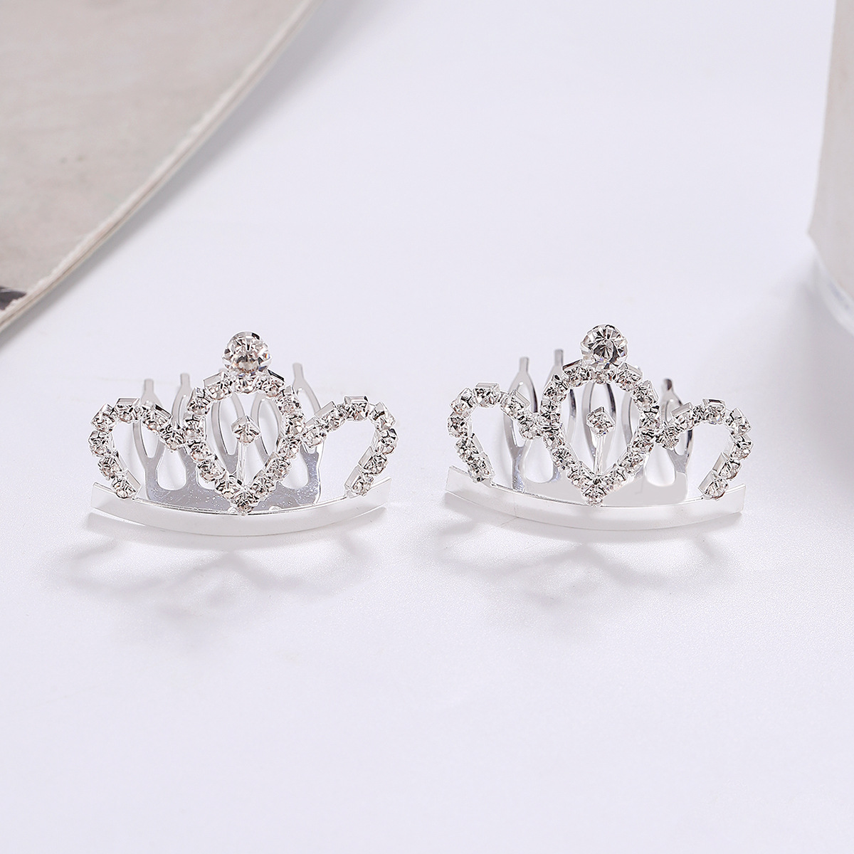 Super Flash rhinestone corona peine accesorios para el cabello de los niños lindos horquilla princesa peine del pelo nupcial updo tocado del pelo