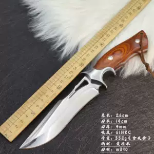Outdoor Knife M390 High Hardness Mirror Sharp Mountaineering Camping Style Barrier Hidden Knife Fruit Knife Portable Straight Knife Sharp Tool