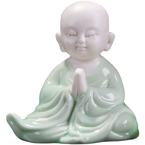 Rockery bonsai micro landscape landscaping car novice tea set tea pet Zen home desktop ceramic little monk ornaments