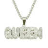 Pendant hip-hop style with letters, necklace, neon accessory, European style, diamond encrusted