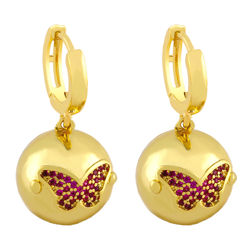 Retro Round Gold Bead Earring display picture 5