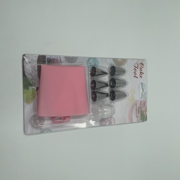 Juego de picos para tubos de acero inoxidable de 8 piezas Herramientas para brocas de crema Convertidor de bolsas pasteleras TPU Suministros para repostería