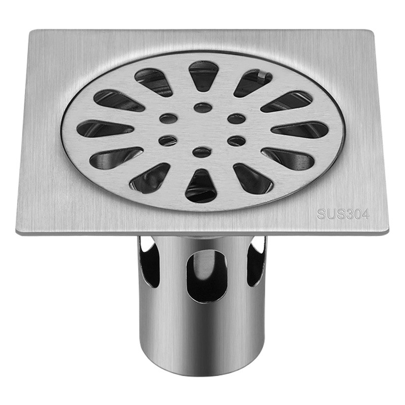 304 de espesor de acero inoxidable de drenaje de piso 10cm de doble propósito lavadora de drenaje de piso ingeniería Hotel gran desplazamiento sello de agua de drenaje de piso
