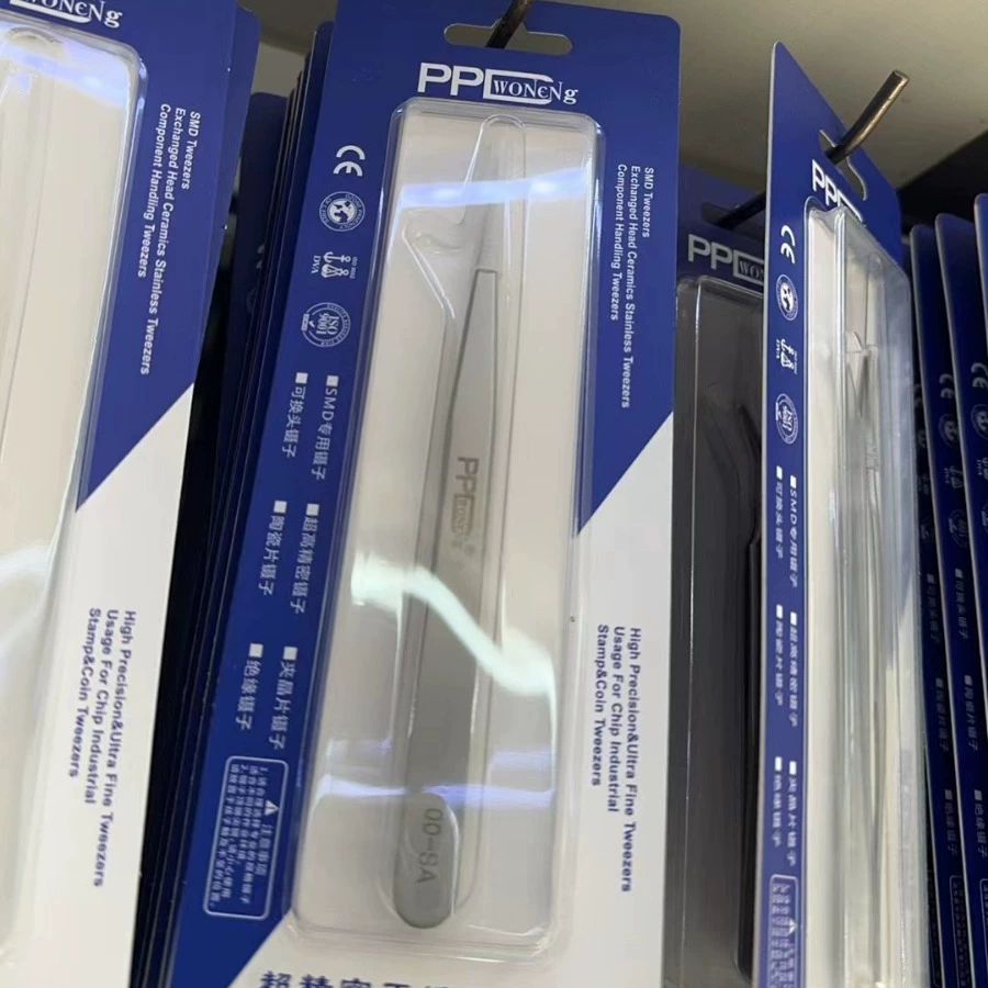 PPD из нержавеющей стали пинцет тонкая заострённая изогнутая круглая горлышка без магнитных часов