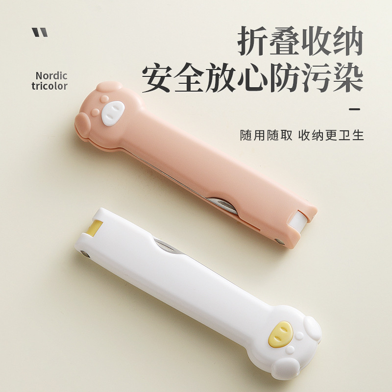 Cuchillo de frutas plegable creativo portátil de melón y frutas para cocina cuchillo de peeling multifuncional dos en uno artefacto mágico