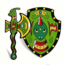 eva盾牌刀剑泡棉玩具 儿童泡沫刀剑 仿真盾牌 斧头道具海盗刀剑