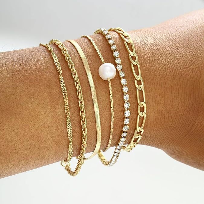Minimalist Stackable Layered Bracelets Hypoallergenic Jewellery_voghion.com