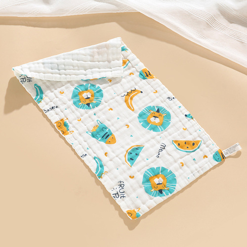 Manufacturer wholesale pure cotton six-layer gauze high-density children's towel newborn baby saliva towel children's printed face wash towel
