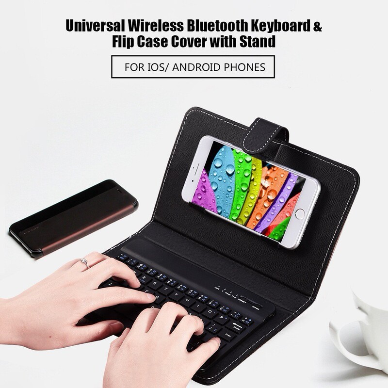 Mobile Phone Leather Case with Keyboard Suitable for iPad Android Huawei Mobile Phone Case External Magnetic Wireless Keyboard Mobile Phone Leather Case