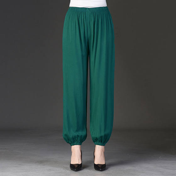 Cotton Silk Bloomers Cotton Silk Artificial Cotton Yoga Bloomers Casual Loose Tai Chi Pants Wide Leg Pants Solid Color Women's Pants for Summer