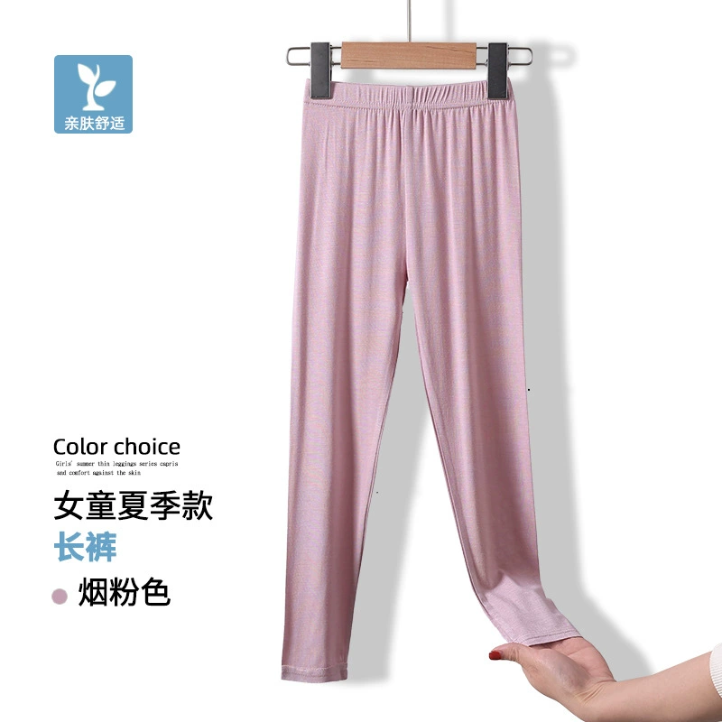 Summer leggings, black children's white colored trousers, for teenagers