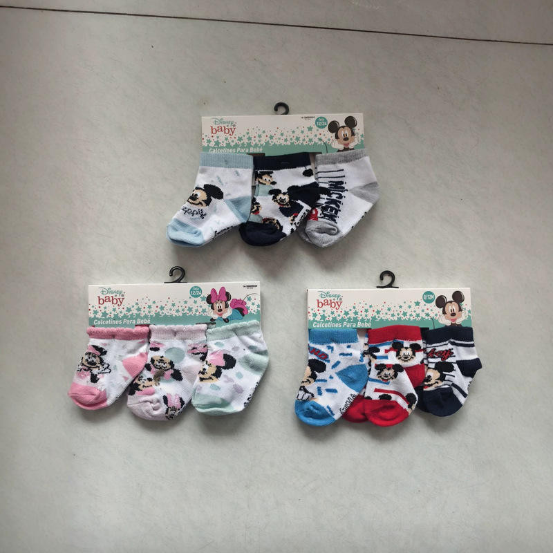 Export overstock children's cotton socks, cartoon socks for boys and girls, mid-length socks, Mickey and Minnie baby socks