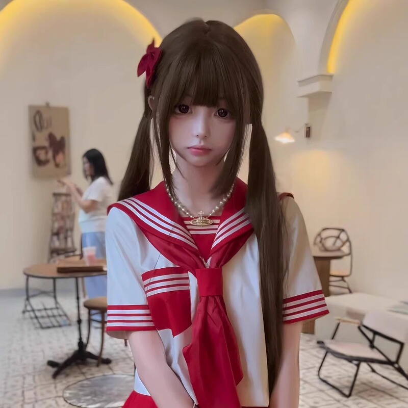 妄想少女姫病かつら女超長直髪Lolita少羅斉前髪リアル頭皮全頭|undefined