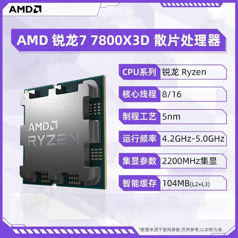 AMD Ryzen R7 7800X3D чип процессор настольный компьютерный процессор 8 ядер 16 потоков AM5 подходит для x670