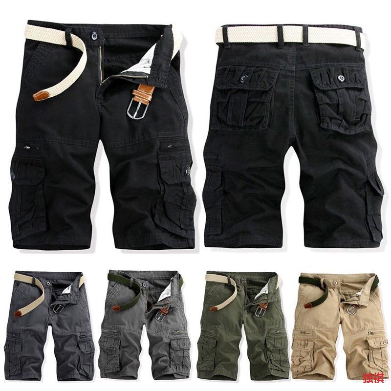 Summer Amazon Men's Five-point Pants European and American plus size Tooling Short Foreign Trade Multi-pocket Crane Pants 038