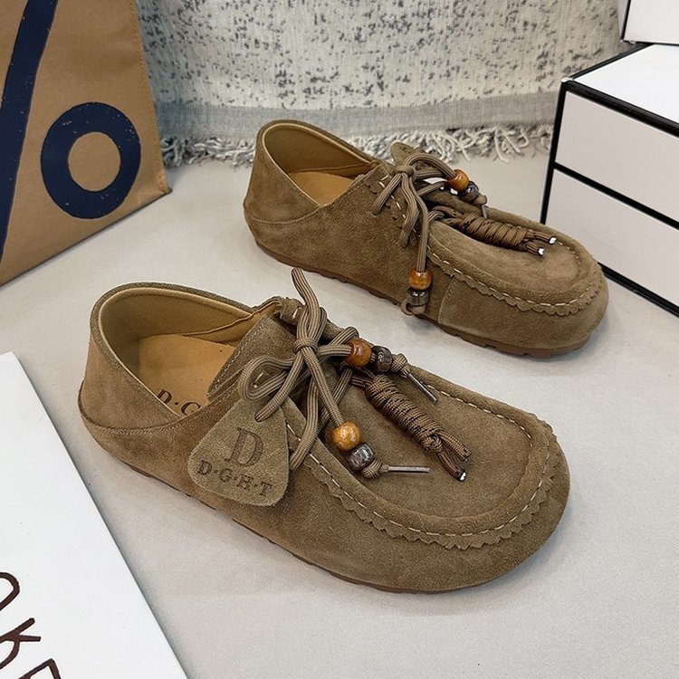 Zapatos retro retro de piel de veludo Bocken para mujeres 2025 otoño nuevo red red correa un pie de zapatos de calzado hombre pie dos zapatos