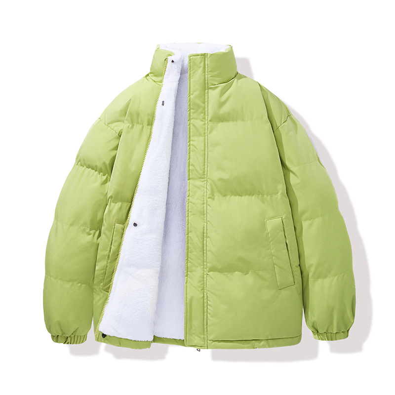 Chaqueta de algodón para hombres de invierno nuevo cordero más vello y pan grueso ropa de algodón de alta calle chaqueta de algodón cálida suelta