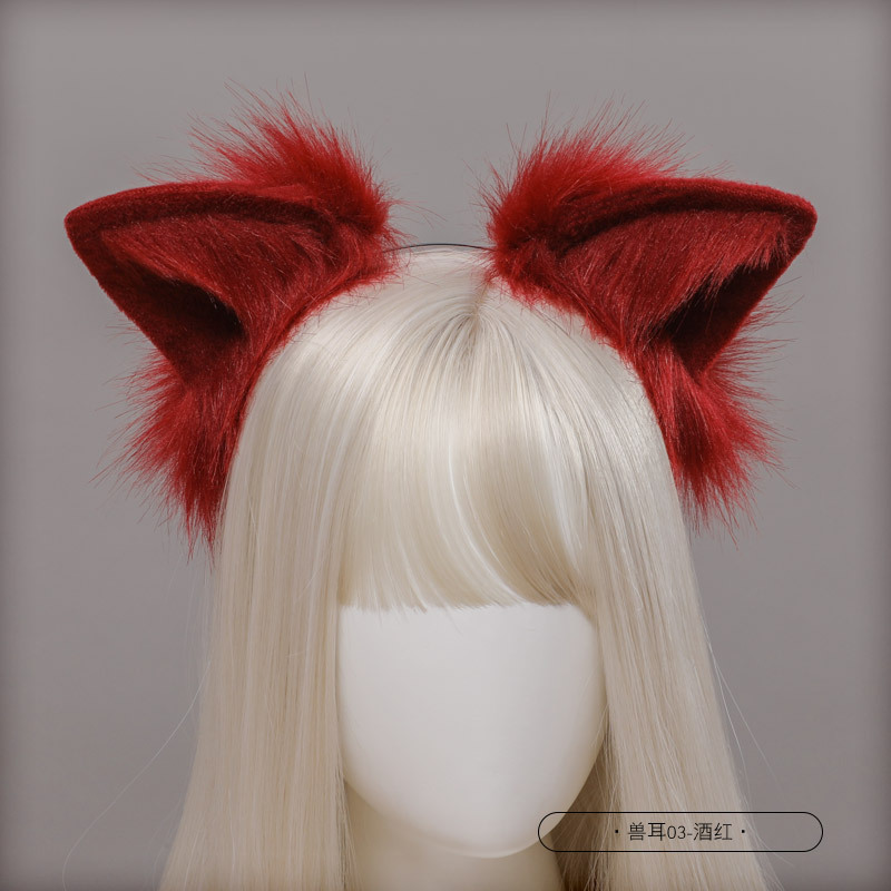 かわいい擬似獣耳漫展パーティーのファッションアクセサリーの女性の日本の髪飾りの猫の耳のカチューシャ|undefined