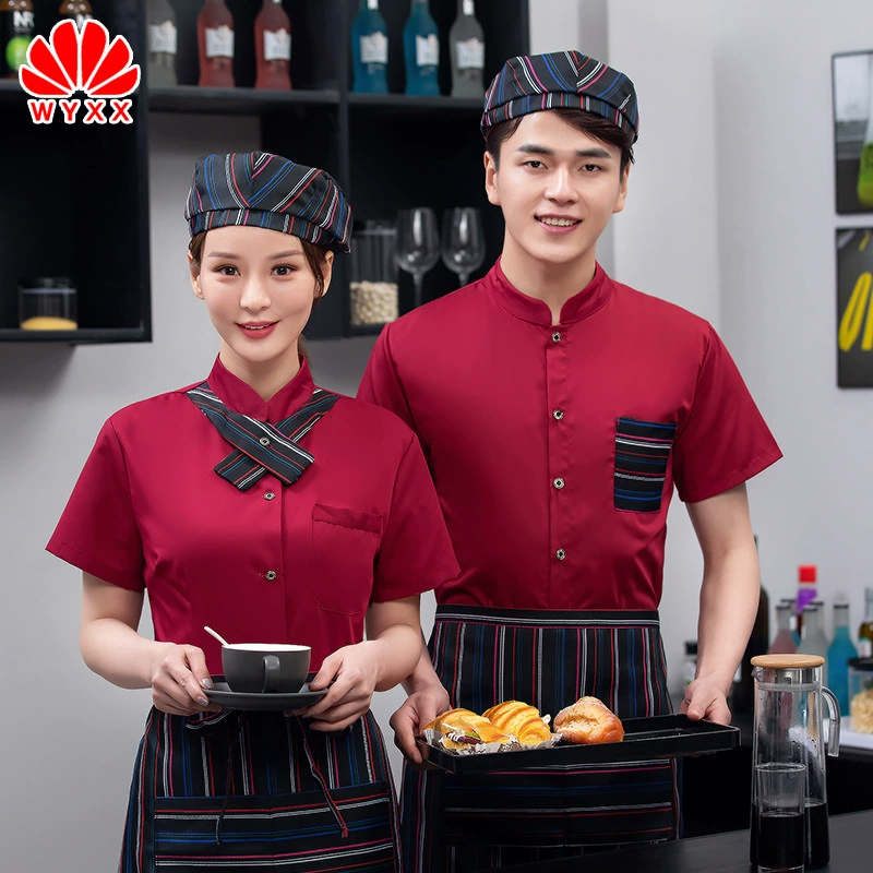 Отель Официант Рабочая одежда с длинным и коротким рукавом Ресторан Китайский Ресторан Мужской и женский летний костюм Китайский горячий горшок Ресторан