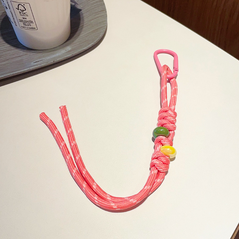 彩色尼龙挂绳挂扣miu系包包挂件diy手工毛绒公仔装饰品编织钥匙扣|undefined