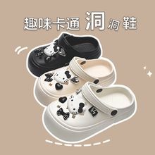 KT猫拖鞋洞洞鞋女防滑夏季厚底包头亲子款中童软底海边沙滩鞋凉鞋