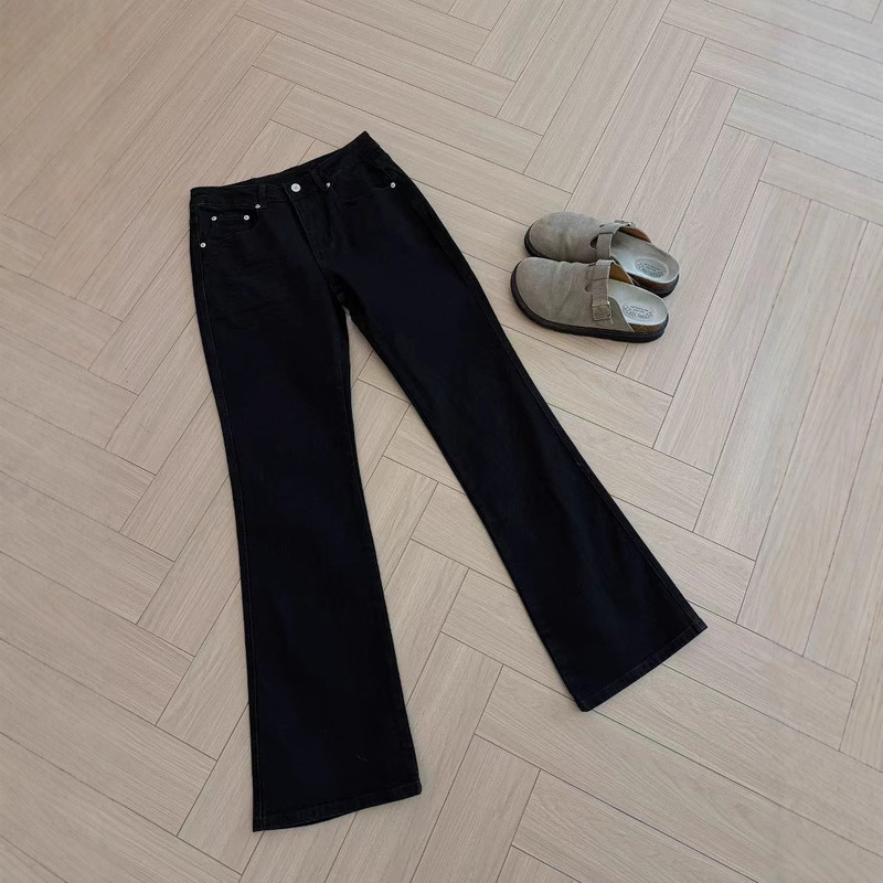 Paris Flat for Cleanfit Black Cow High Street Scimitar Jeans Men's Straight Slim Fit Micro cleanfit Pants