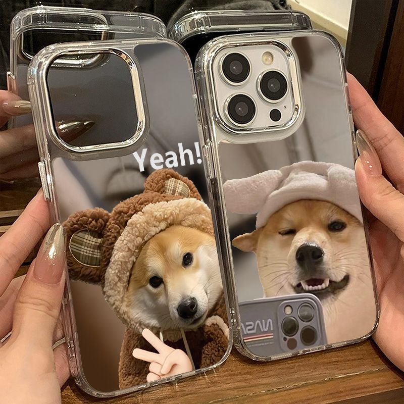 Fun and Personalized Puppy Suitable for Apple 16Promax Mobile Phone Case Iphone15 Popular Model 14 Mirror 13 Hard Shell 12