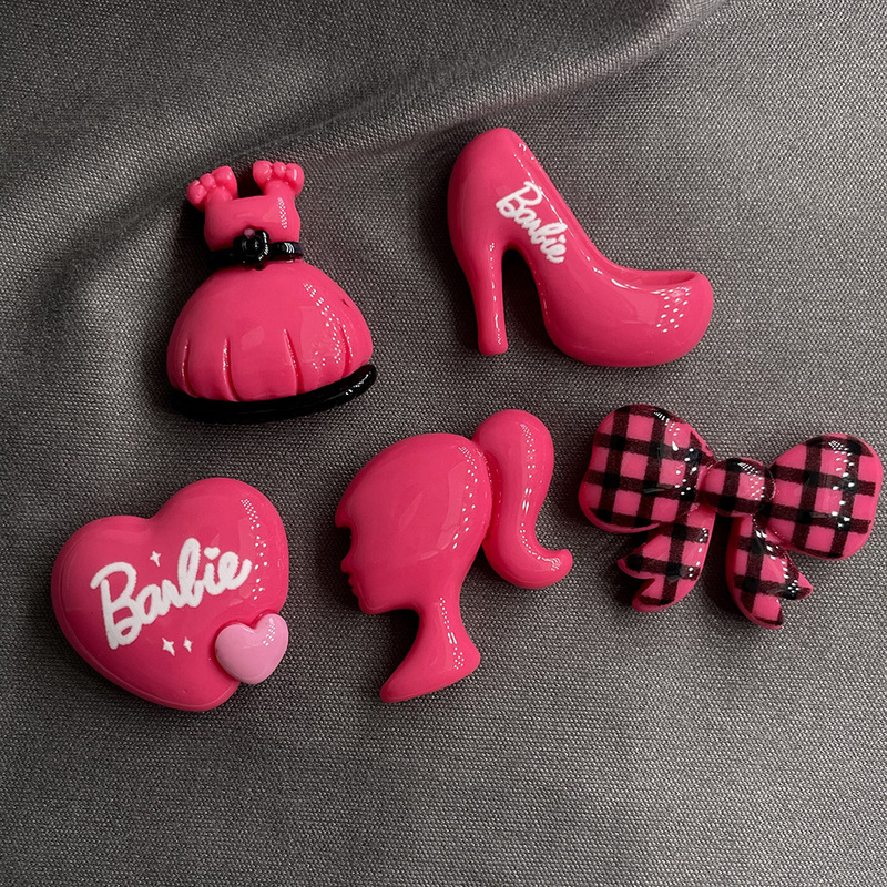 Foreign Trade Hot Barbie Cartoon Resin Jewelry Accessories DIY Phone Case Cream Gel Handmade Hairpin Small Patch