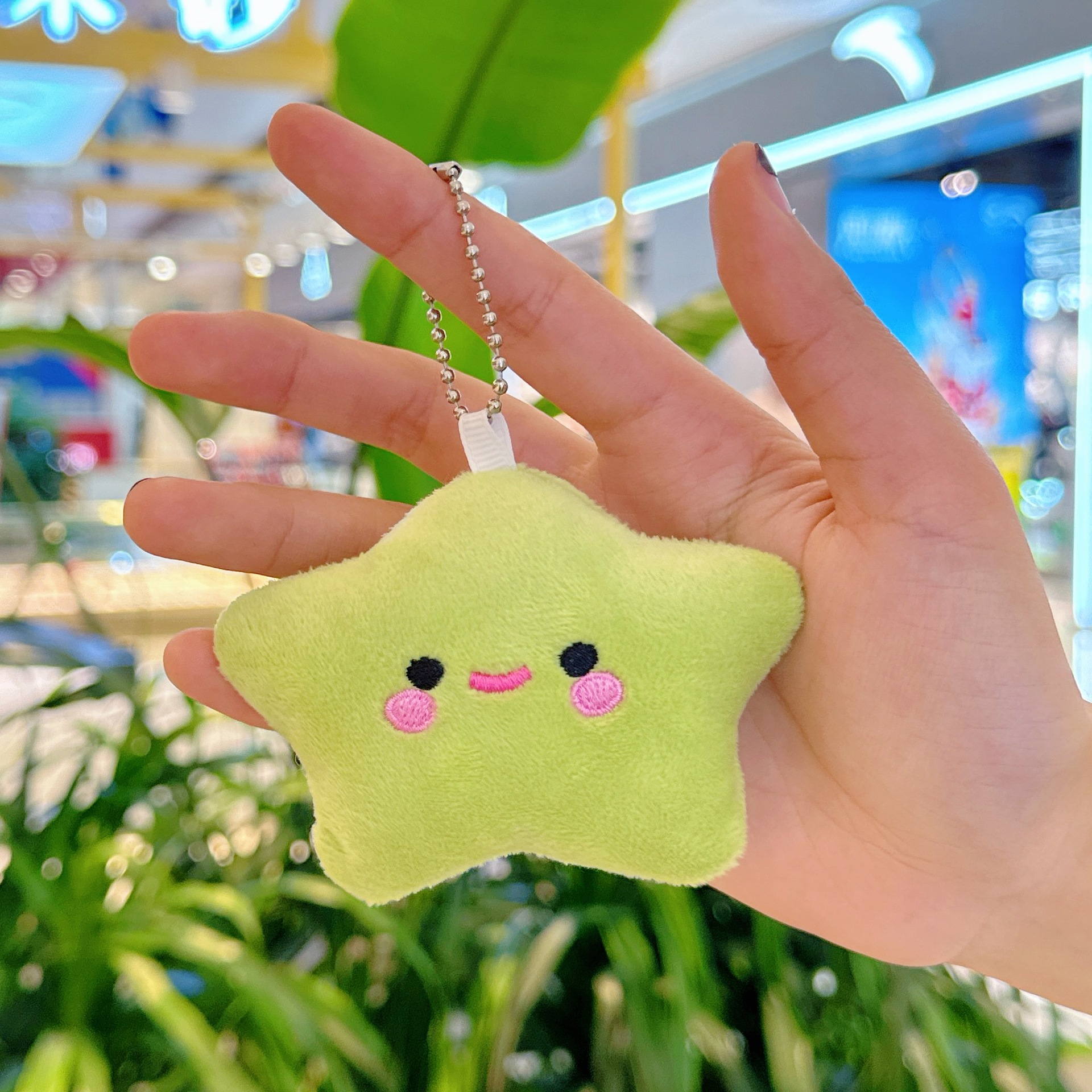 Creativa pequeña estrella llavero de peluche estrella mochila muñeca colgante muñeca juguete al por mayor