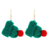 Christmas small knitted scarf, brand earrings, Birthday gift