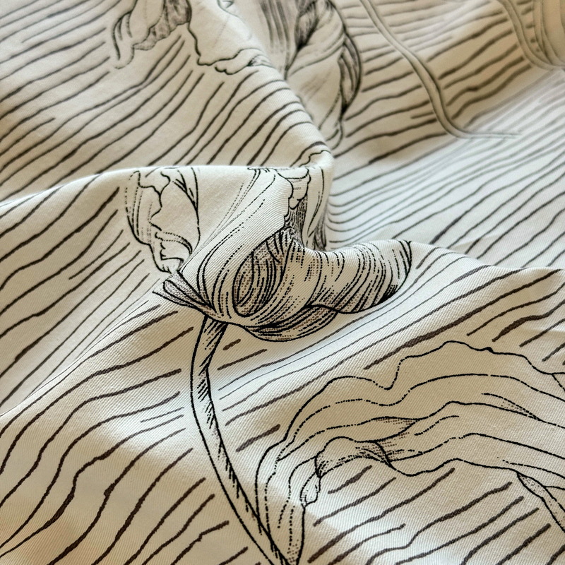 Vintage påslakanset i bomull med spets i nordisk boho stil_voghion.com