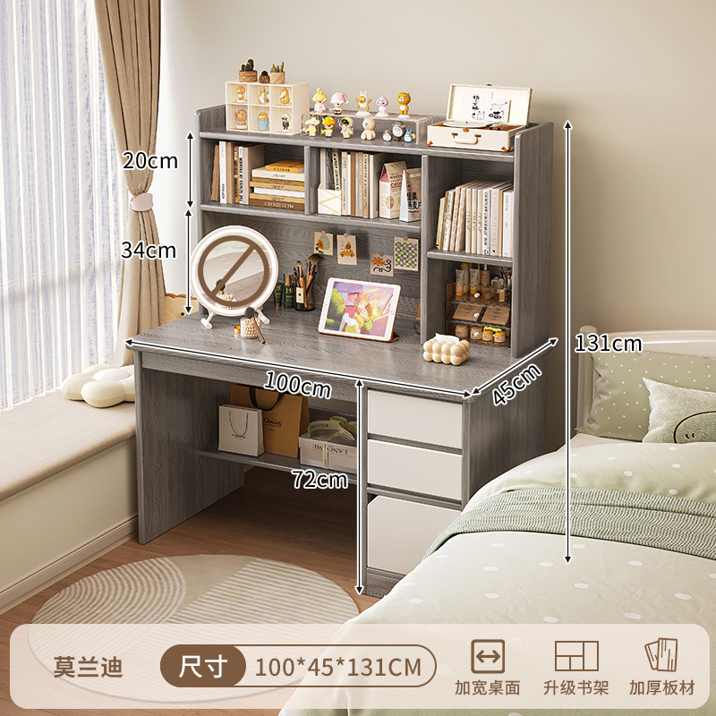 Escritorio dos en uno, escritorio de maquillaje, escritorio de computadora, tocador, dormitorio todo en uno, moderno y simple 2024 nuevo almacenamiento image 11